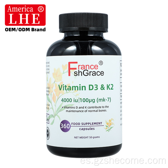 Shecome Vitamina D3 K2 Cápsulas Salud Ósea